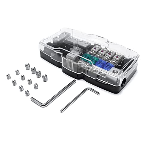 4-Way Multi-functional Car Audio Stereo ANL Fuse Holder Distribution 0/4ga 4 Way Fuses Box Block 30A 60A 80Amp with red LED light