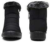 Hsyooes Womens Warm Fur Lined Winter Snow Boots Waterproof Ankle Boots Outdoor Booties Comfortable Shoes for Women,Black,9 M US=Label Size 41