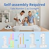 imprsv Marquee Numbers Large 20th-Birthday Decorations: 4ft Light Up Number Party Decor 20 Year Old Women and Men Birthday Decoration Backdrop Anniversary Cardboard Big Mosaic Balloon Frame Number 20