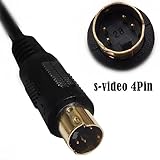 Traovien S-Video Cable Mini Din 4-Pin S Video Cable Male to Male Gold Plated Connector for Player Camcorders Laptops Transfer Video to TV or Monitor Connection Cable (1.8M/6Ft)