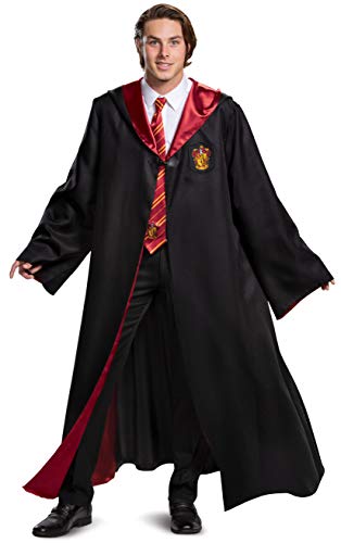 Disguise unisex adult Harry Potter Gryffindor Robe Prestige Accessory Costume Outerwear, Black & Red, XL 14-16 US
