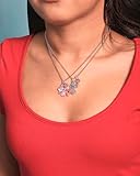 Disney Lilo & Stitch BFF Necklace Set of 2 16"+3" Official License, Best Friends Necklaces with Angel & Stitch Pendant