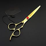 Hair Cutting Scissors, 6 inch Japan 440c golden Plum handle hair scissors set barber scissor thinning scisor cutting shears hairdressing scissors