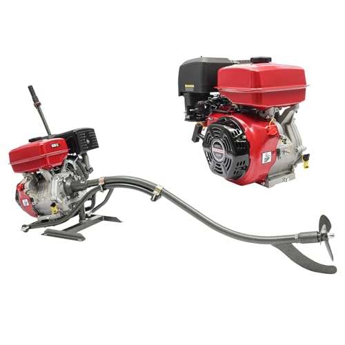 15 HP 4 Stroke Outboard Motor, mud motor kit, Single Cylinder Fishing Boat Engine, With Air-Cooled System & TCI Ignition & shelf, Heavy-Duty Shallow Water Boat Motor 3600rpm