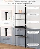 ALLZONE 4-Tier Over The Toilet Storage Shelf, Wood Bathroom Organizer Over Toilet Cabinet with Adjustable Shelf, Versatile Rack Fits Most Tight Space, Easy Assembly, 92" to 116" Height, Black