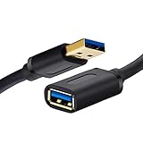 Tan QY USB 3.0 Extension Cable 25Ft, USB 3.0 High Speed Extender Cord Type A Male to A Female for PlayStation, Xbox, USB Flash Drive, Hard Drive, Card Reader,Scanner,Printer,Keyboard (25Ft)