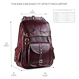 Handmade World Vintage Full Grain 21 Inch Leather Laptop LARGE Backpack Casual Bookbag Daypack Camping Travel Rucksack Knapsack