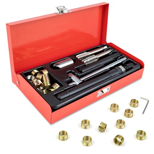 SENNMONN Spark Plug Thread Repair Kit M14x1.25, 9.4mm&15mm Insert Qty 20, Thread Repair Kit with Storage Case