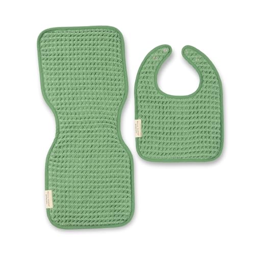 Bella Tunno Baby Bibs and Burp Cloths Set – Reversible Drool Bibs and Soft Absorbent Newborn Burp Cloths, OEKO-TEX Certified (Sea Foam)