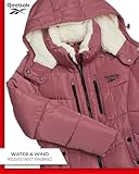 Reebok Women's Puffer Jacket - Heavyweight Quilted Puffer Jacket with Faux Fur Trim Hood - Outerwear Jackets for Women (S-XL), Size Medium, Dusty Rose