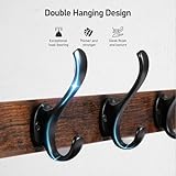 Tatub 29" Rustic Coat Rack Wall Mount with Shelf, Wall Hooks with Shelf, Entryway Floating Shelf with 5 Metal Hooks, Coat Hangers for Entryway, Living Room, Bedroom, Brown Black