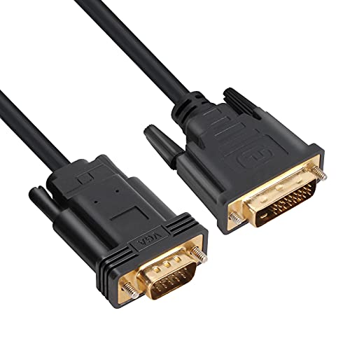 VCOM Active DVI to VGA Cable 6FT, DVI Male to VGA Male Adapter with Chip Dual Link Adapter DVD-D Male to Male Cable PC to Monitor Cord 1080P Full HD Active Converter for Monitor