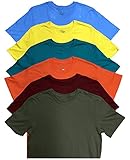 SOCKS'NBULK 12 Pack Wholesale Mens Soft Cotton Slim Fit Crew Neck Short Sleeve T-Shirts Mix Colors Bulk Size (Mix Color A, 5X-Large)