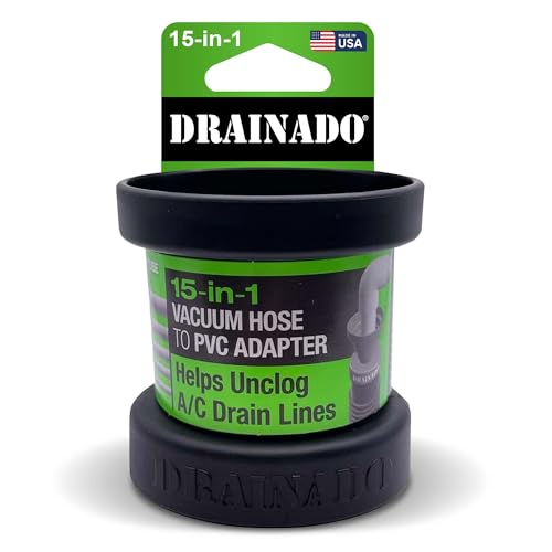 DRAINADO - Multi Vacuum Hose to PVC Pipe Adapter - Help Unclog A/C Drain Lines Effortlessly - No More Reducers, Duct Tape or Makeshift Tools - Compatible with Various Vacuum Hoses and PVC Pipes Sizes