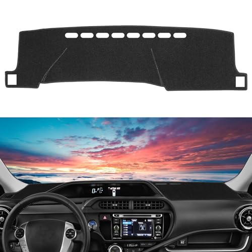 SKYLOTEC Dash Cover Mat Custom Fit for Toyota Aqua Prius C 2011 2012 2013 2017-2019 Dashboard Mats Dash Carpet Protector