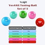 Yes4All Toning Ball, Medicine Balls for Exercise, Soft Medicine Ball for Pilates, Yoga and Fitness, Perfect for Balance, Flexibility - Set of 6