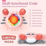 Musical Crawling Crab Baby Toy - Tummy Time Toys for 6-12 Months Boy Girl, Light-up Walking Dancing Moving Crab Toys for 1 Year Old Baby Educational Learning, Crawly Crab Gift for 12-18 Months Infant