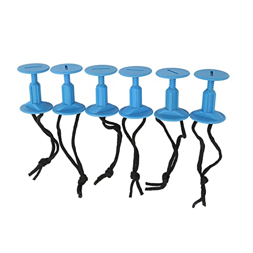 POENVFPO Surfboard Leash Leg Rope Plug with Detachable Slots, Nylon Plastic Surf Leash Plugs Suit for Water Sports Replacement Accessories (6 Pieces) (Blue)