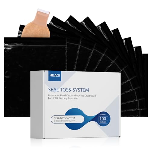 Ostomy Pouch Disposal Bags, Seal-N-Toss Ostomy Disposal System, High Sealing/Prevents Odours/No Mess/Eco-Friendly Disposal Bags for Colostomy Bags, Nappies, Incontinence Pads - 100 Pack