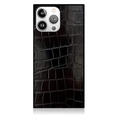 FLAUNT Official Square Protective Case - Compatible with iPhone 16 Pro Max - Compatible with MagSafe & Wireless Charging - Drop-Tested & Shockproof - (Black Crocodile)