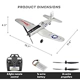 Top Race Remote Control Airplane - Ready to Fly 4 Channel RC Plane for Adults - Advanced Foam Construction - Remote Controlled War Cessna P51 Mustang Upgraded with Propeller Saver - 4.3"x15.7"x11.8"