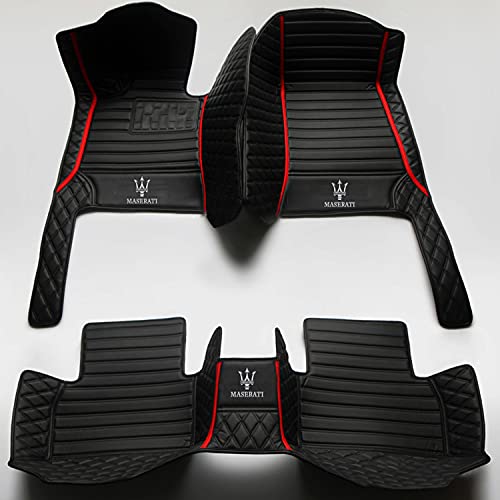 Custom 3D Leather Car Floor Mats for Maserati Quattroporte, Ghibli, Levante, GranTurismo,Grecale (2004-2025) - Custom Logo, Full Coverage, Anti - Slip & Waterproof