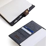 CASE ELEGANCE Full Grain Premium Leather Refillable Journal Cover with A5 Lined Notebook, Pen Loop, Card Slots, Brass Snap