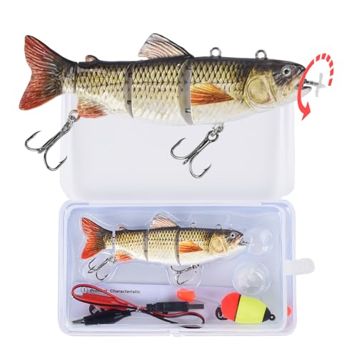 Robotic Swimming Fishing Electric Lures 5.12" USB Rechargeable LED Light Wobbler Multi Jointed Swimbaits Hard Lures Fishing Tackle