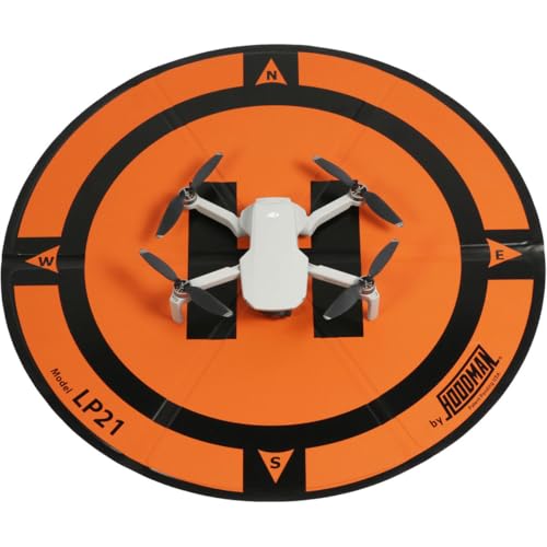 Hoodman Weighted Trifold UAV Drone Landing Pad LP21 fits Mini 4 Pro, mini 3 pro, mavic and spark. Durable, No Stakes Required, collapses to one sixth of deployed size