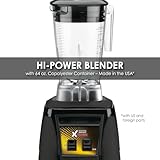 Waring Commercial MX1000XTX 3.5 HP Blender with Paddle Switches, Pulse Feature and a 64 oz. BPA Free Copolyester Container, 120V, 5-15 Phase Plug, Black