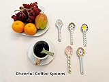 heart & home Ceramic Teaspoons, Ceramic Coffee Spoons, Small Spoons for Dessert, Espresso and Tea, Colorful Porcelain Spoons, Small Cute Spoons, Multicolor Set of 6, Dishwasher & Microwave Safe