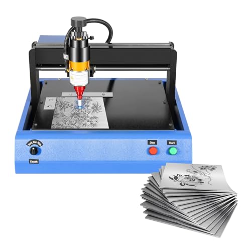 110V 400W Electric Metal Marking Machine Jewelry Engraving Machine Tools,Industrial Nameplate Dog Tag Steel ID Card Stainless Steel Plastic Dot Peen Marking Engraver Device,Marking Speed 50mm/s