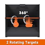 Atflbox Bullet Trap Box Target with 12''x12'' Splatter Bullseye Paper Targets and Spinning Shooting Targets for .22/.17 Caliber, Shooting Targets for Airgun Airsoft BB Gun Rifle (Rimfire)