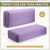 Suzile 3 Pack Yoga Bolster Pillow for Restorative 25" x 9" x 5" Meditation Pillow Rectangular Lightweight Yoga Pillow Cushion with Handle, Washable Cover Yoga Accessories for Meditation Support