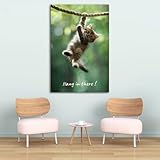 Generic hang in there cat poster Inspirational Canvas Print – Uplifting Wall Art for Home and Office 12x18inch-Unframed