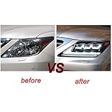 SOSHEEF Car Headlights Compatible For Lexus LX LX570 07-15 Full LED Headlamp Assembly Upgrade Projector Lens Accessories Kit(2007-2012 left and right)