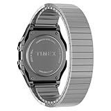 Timex T80 34mm Watch – Silver-Tone with Stainless Steel Expansion Band