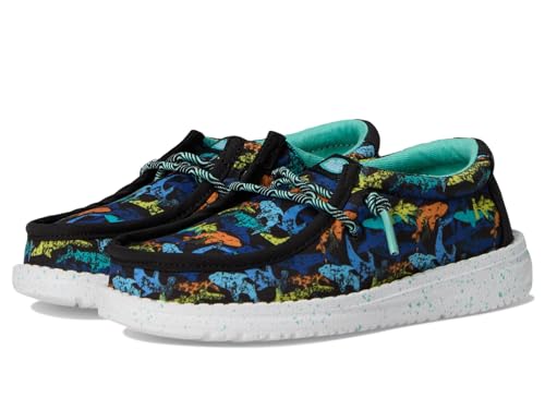 Hey Dude Kids Mens Wally Sharks (Toddler) Black/Multi 7 Toddler M