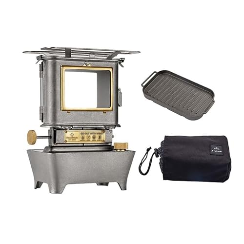 ASHLGQB Camping Oil Lantern, Fuel Lamp, Outdoor Kerosene Stainless Steel Iron Stove, for Camping, Warming Making Tea and Barbecue, Portable Lighting Cooking Stove