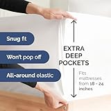 Extra Deep Queen Sheet Set - 6 Piece Breathable & Cooling Sheets - Hotel Luxury Bedding Set w/18-24 Inch Extra Deep Pockets - Easy Fit - Super Soft, Wrinkle Free & Comfy - Antique White, Queen Size