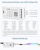 ALITOVE WS2812B WS2811 WS2801 LED WiFi Controller, iOS Android App Wireless Remote Control DC 5V~24V SP108E for SK6812 SK6812-RGBW WS2812 WS2813 WS2815 AL2815 Digital Addressable RGB LED Pixels Strip