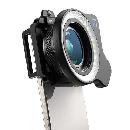 APEXEL 10-20X Macro Lens for iPhone & Android Phones | HD Photography Lens Kit with Universal Clip & 45-Mode Fill Light | Capture Still Life Close-Ups, Insects, Plants, Jewelry, Food & Small Objects