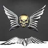 Wings Metal car Emblem car Stickers Metal 3D -Angel Wings-Decorative Stickers Fan car Rear Logo Side Logo (Silver)