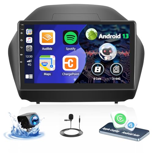 SIXTOP [8-Core 2+64G] Android Car Stereo for Hyundai Tucson IX35 2010-2015 with Carplay Android Auto 59 Theme 10.1 inch Touch Screen Bluetooth 5.0 FM/RDS Network Radio DSP 32EQ AI Voice GPS