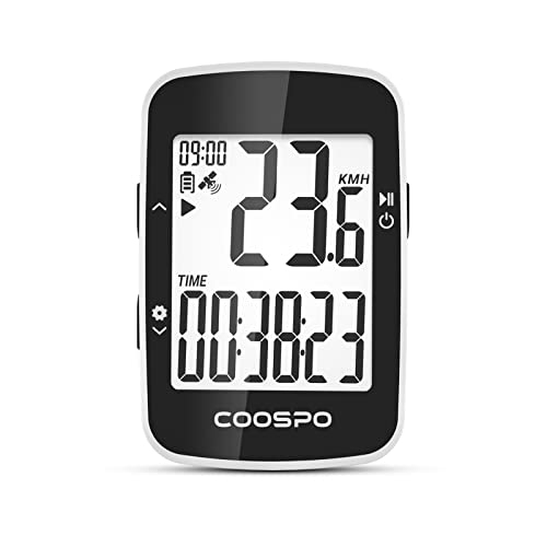 COOSPO GPS Bike Computer BC26, Wireless Cycling Computer with Automatic Backlight, Bike Speedometer Odometer with Waterproof and 25H Long Battery, Support Bluetooth Sync with Strava