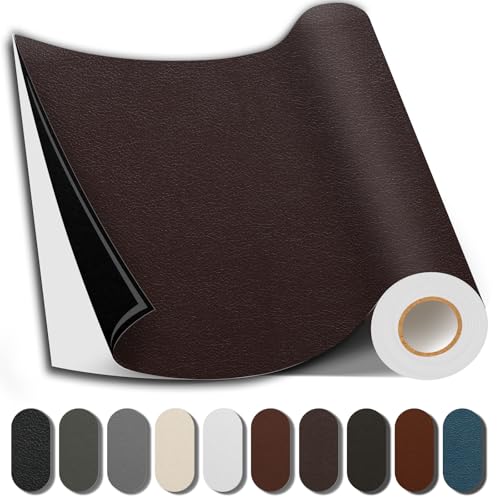 Shagoom Leather Repair Patch, 17X79 Inch Repair Patch Self Adhesive Waterproof, DIY Large Vinyl Patches for Couches, Furniture, Kitchen Cabinets, Wall （Dark Brown, 17X79 Inch）