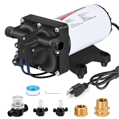 YOUNGTREE Electric Water Transfer Pump 110V AC 5.5GPM 70PSI, 110 Volt Water Pressure Diaphragm Booster Pump On Demand for Home Garden Irrigation Car Washing Rain Barrel Pool Drainage