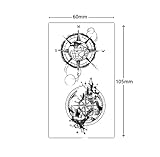 Temporary Tattoos Sticker For Men Compass Fake Tattoo Sticker Hand Washable Art Tattoos