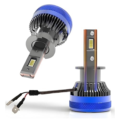 H3 LED Bulbs H3C H3LL Fog Lamp Super Bright 110W 30000Lm 6500K Cool White Built-in Fan and 2 Thermally Conductive Copper Tubes Compatible with 12V Cars and 24V Trucks 2pcs