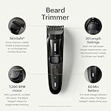 MANSCAPED® The Beard Hedger® Premium Men's Beard Trimmer, 20 Length Adjustable Blade Wheel, Stainless Steel T-Blade for Precision Facial Hair Trimming, Cordless Waterproof Wet/Dry Clipper